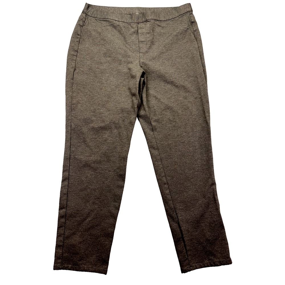 J Jill Ponte Slim Leg pant Women Sz L Brown Relaxed Office Work Viscose Y2K